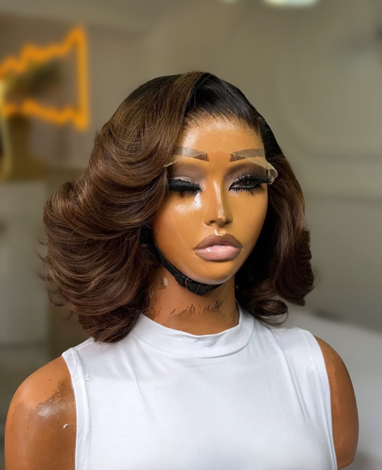 VIETNAMESE OMBRE BROWN 6*6 Hd lace wavy units 14”-18” 350g