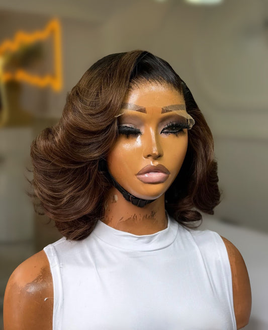 VIETNAMESE OMBRE BROWN 6*6 Hd lace wavy units 14”-18” 350g