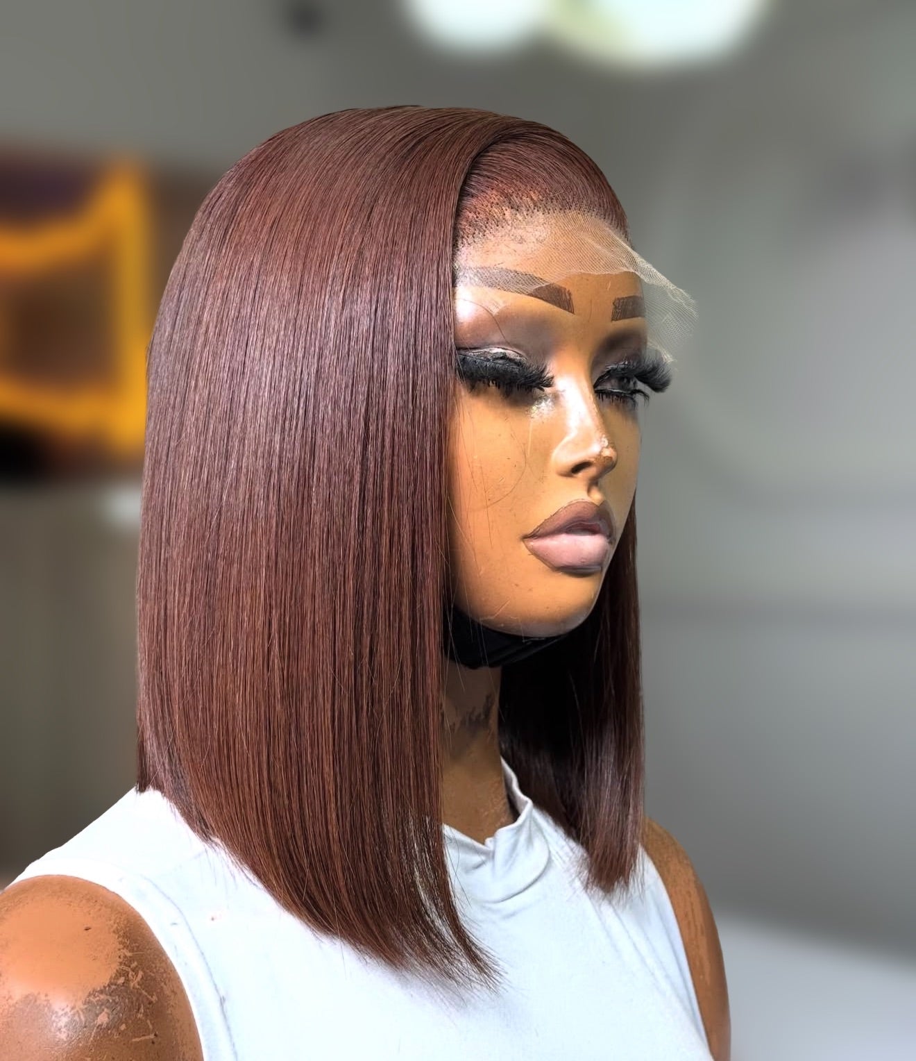 VIETNAMESE REDDISH BROWN 5*5 Hd lace bob units 8”-14” 250g