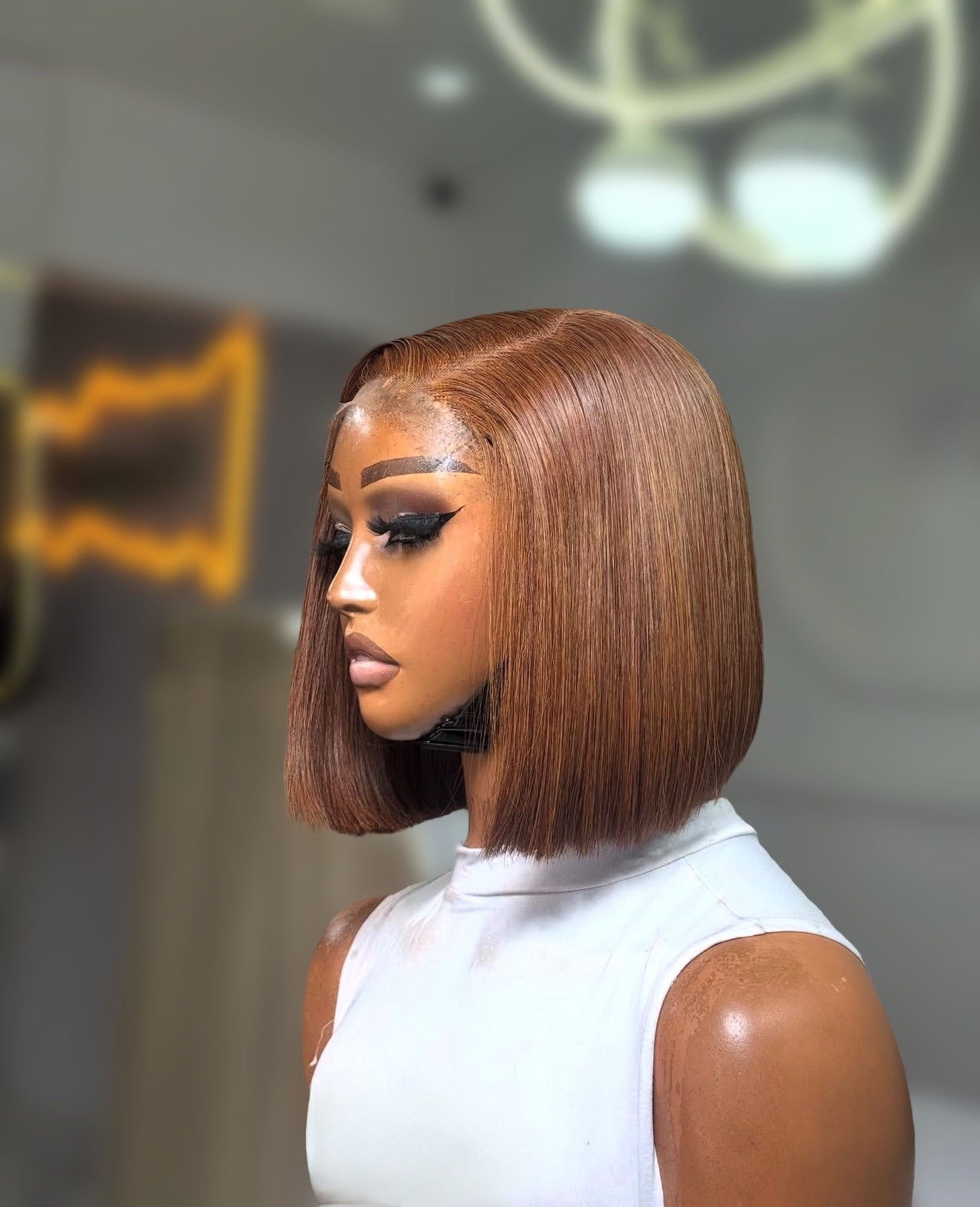 VIETNAMESE CHESTNUT BROWN 5*5 Hd lace Bob units 8”-14” 250g