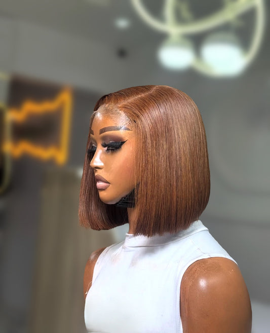 VIETNAMESE CHESTNUT BROWN 5*5 Hd lace Bob units 8”-14” 250g