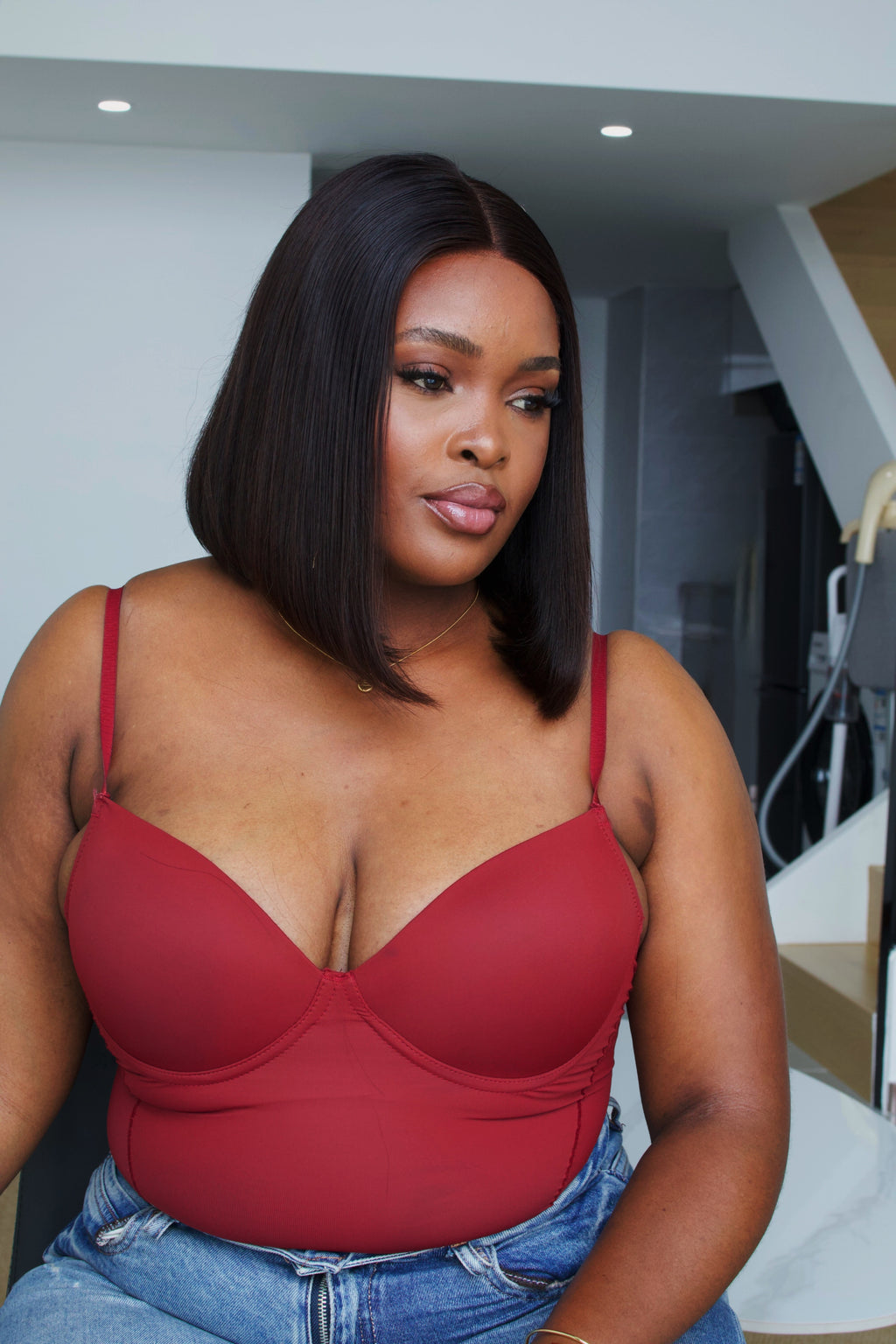 Virgin Hair 5*5 Hd lace Bob Unit 200% density