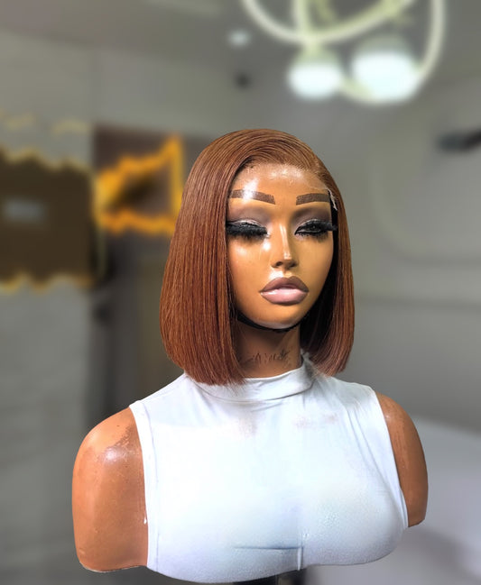 VIETNAMESE CHESTNUT BROWN 5*5 Hd lace Bob units 8”-14” 250g